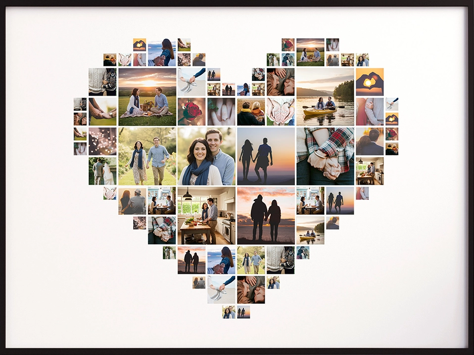 heart photo collage