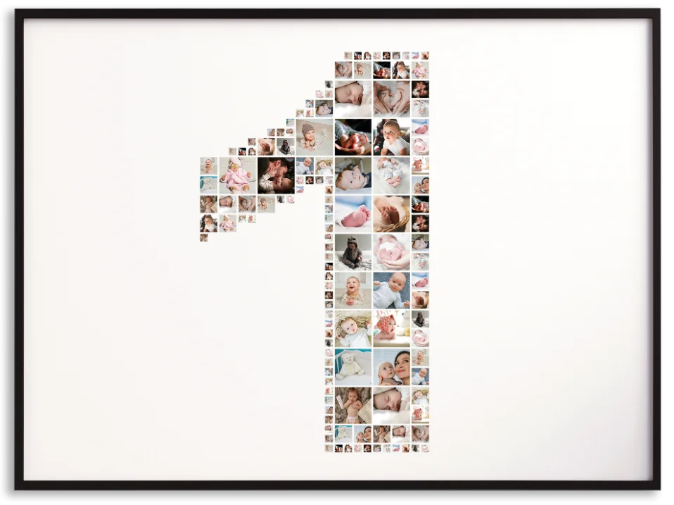 number photo collage