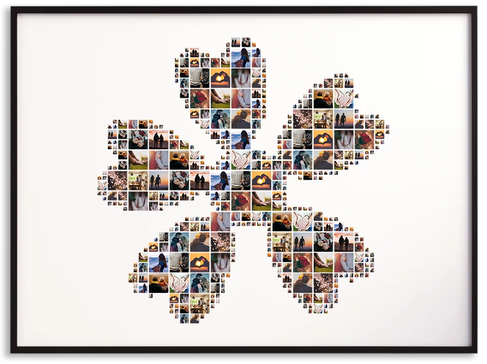 Creative flower shaped collage